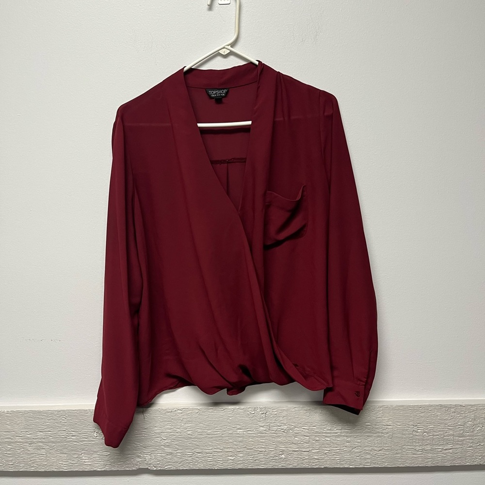 Top Shop Wrap Blouse Top
